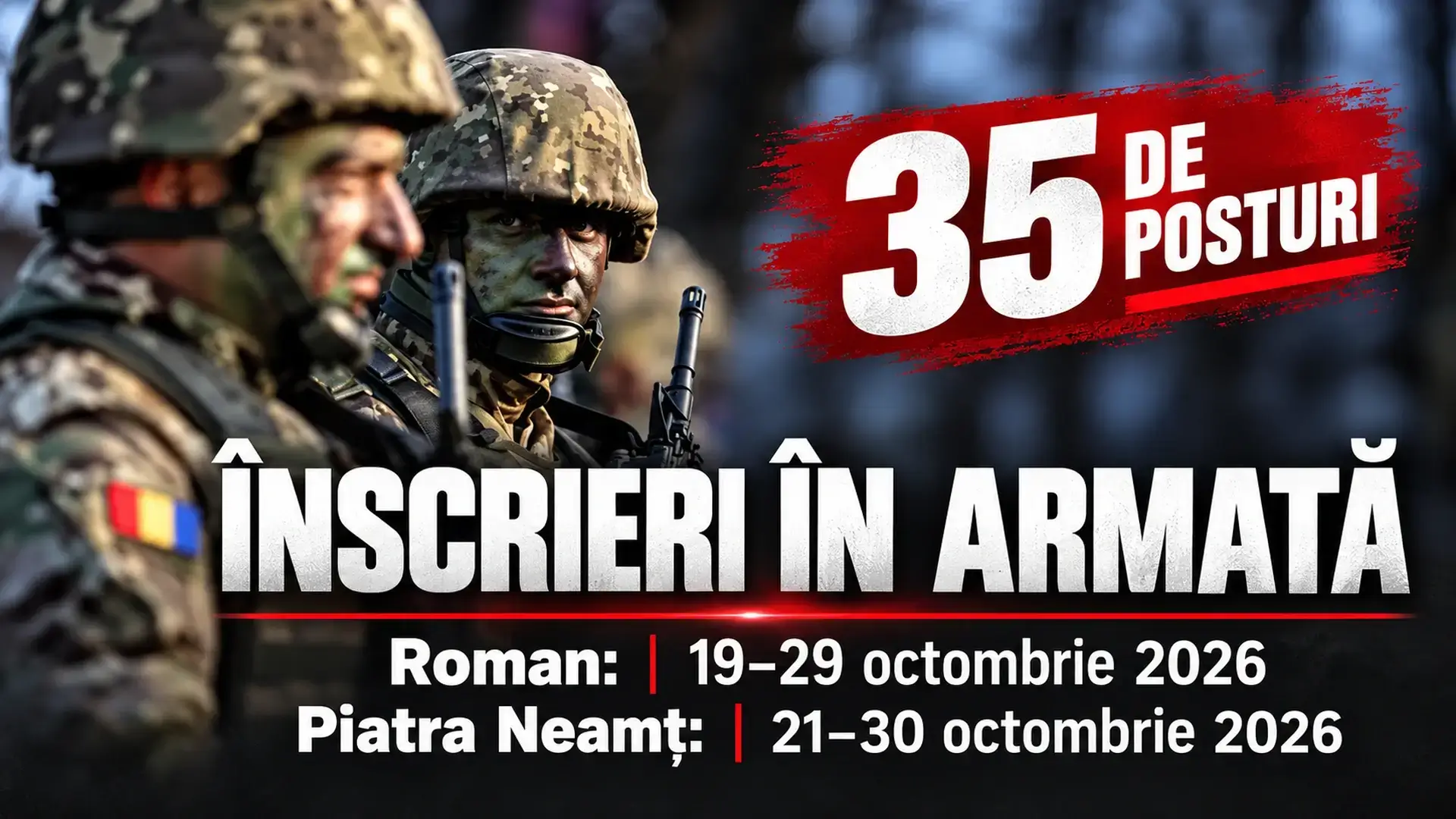 Militari români pe coperta articolului despre recrutarea de soldați și gradați profesioniști în Neamț