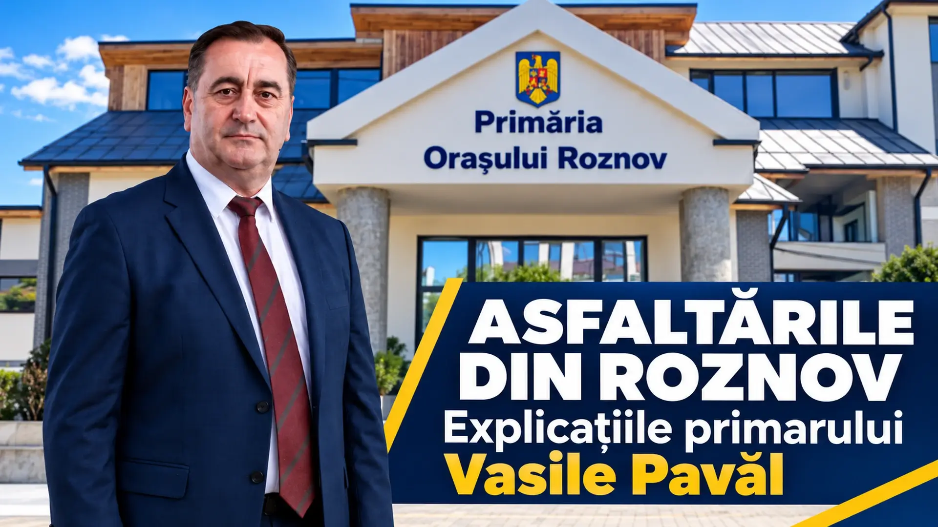 Vasile Pavăl explică întârzierile la asfaltările din Roznov: contestație la licitație, probleme de canalizare și de cadastru