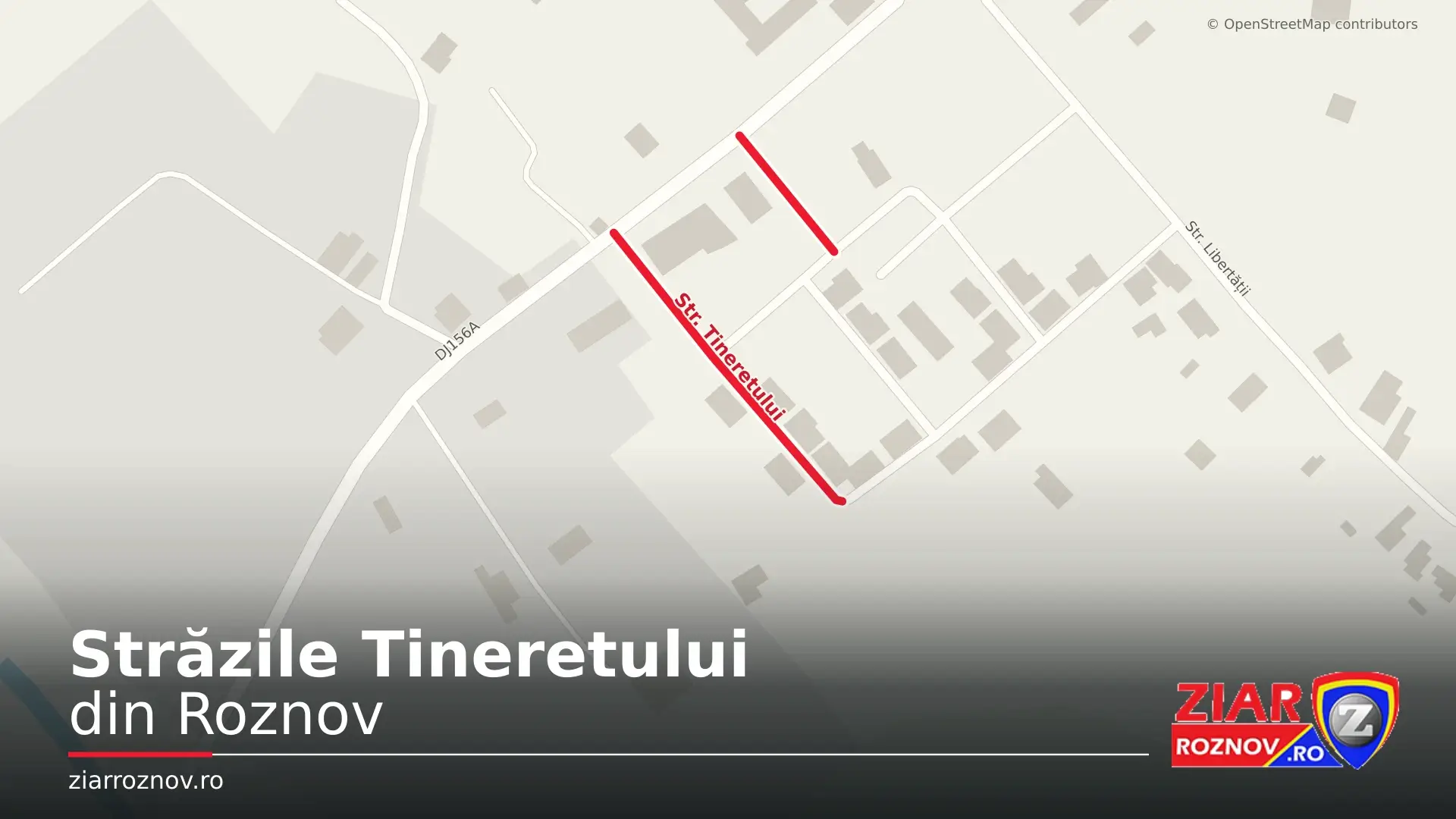 Hartă: Străzile Tineretului din Roznov
