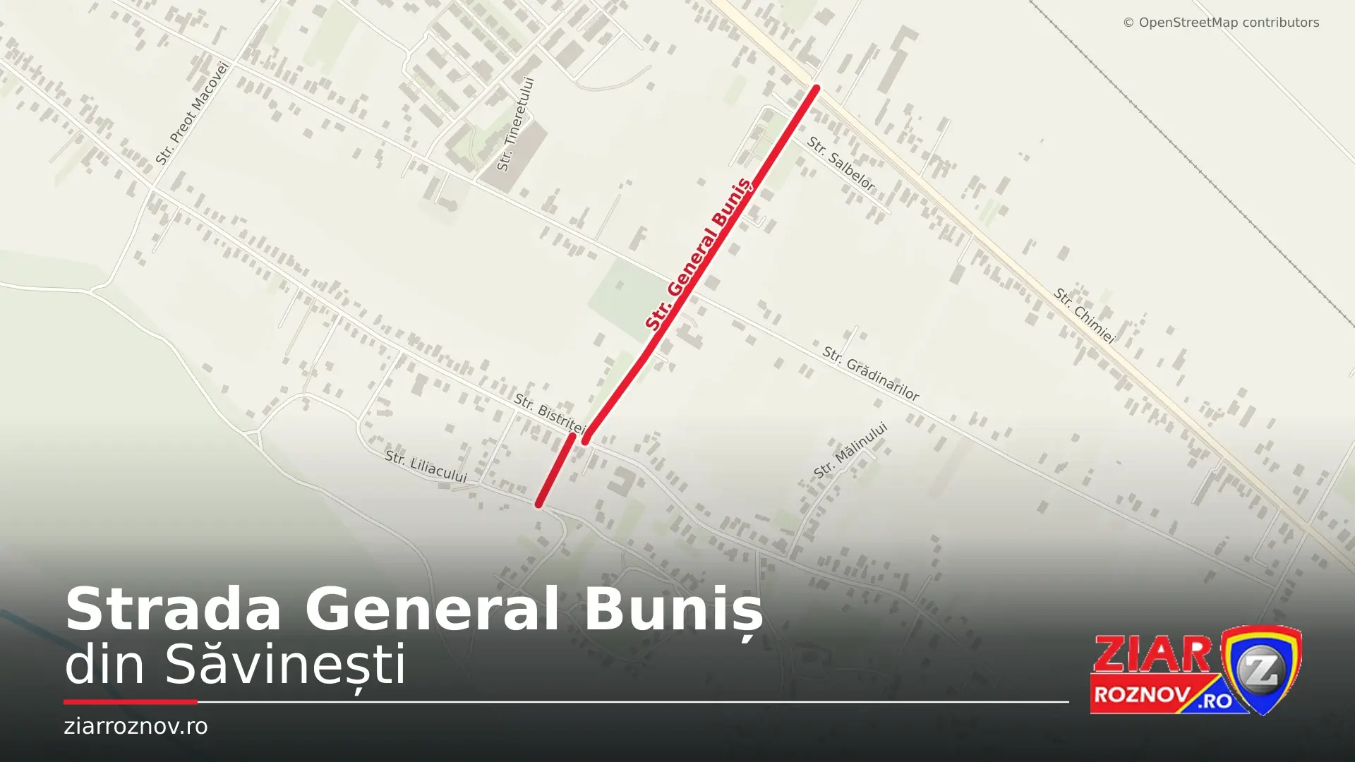 Hartă: Strada General Buniș din Săvinești